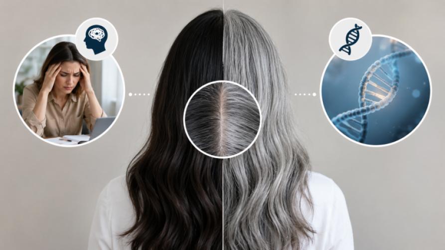 Is Hair Graying Determined by Stress or Genetics?